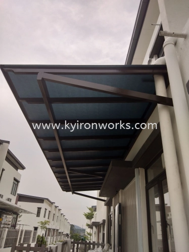 Mild Steel Polycarbonate Grey Colour(3mm)Pergola Roof Awning -Frame&Arm Ms 1 1/2x3(1.6) or Ms 2x4(1.6) Hollow ,Bean 2x4(1.6) Hollow