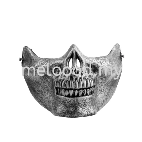 Skeleton Half Face Mask - Silver