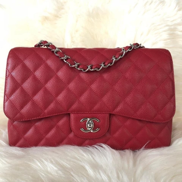 (SOLD) Chanel Classic Jumbo Single Flap Red Caviar with SHW Chanel Kuala Lumpur (KL), Selangor, Malaysia. Supplier, Retailer, Supplies, Supply | BSG Infinity (M) Sdn Bhd