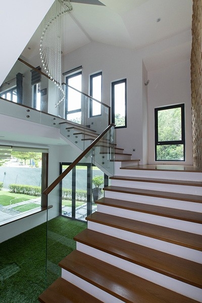 Wood Handrail Glass Railing Wood Handrail Glass Railing