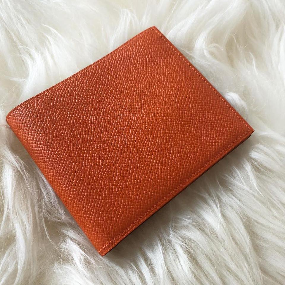 hermes orange mens wallet