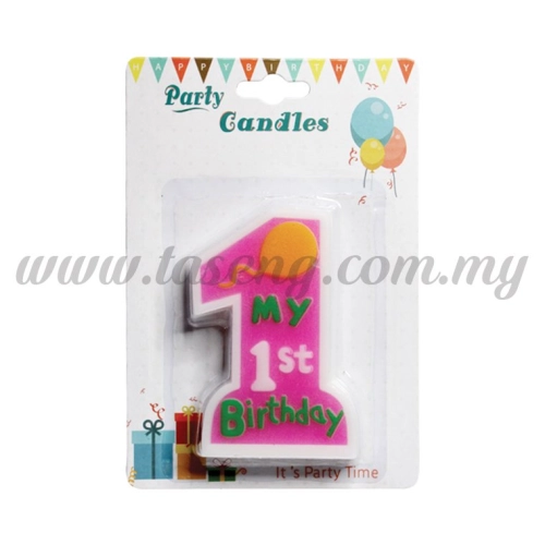 My 1st Birthday Candle -Pink (CDL-FB-P)