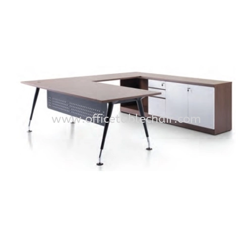 ZANAKO EXECUTIVE L SHAPE MANAGER OFFICE TABLE WITH LOW OFFICE CABINET