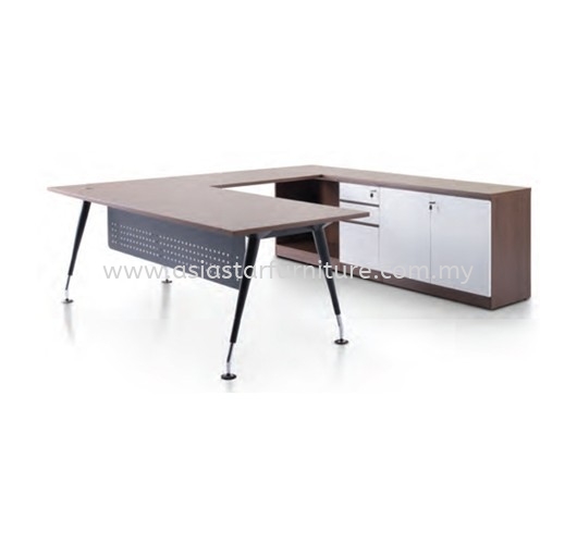 ZANAKO EXECUTIVE L SHAPE MANAGER OFFICE TABLE WITH LOW OFFICE CABINET - Top 10 Best Comfortable Director Office Table | Director Office Table Kepong | Director Office Table Serdang | Director Office Table Balakong