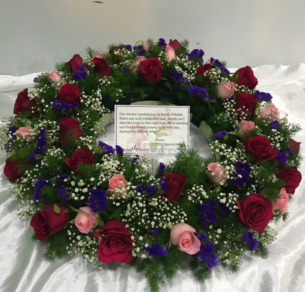 Roses Funeral Arrangements (FA-195) Wreaths Funeral Arrangement Kuala Lumpur (KL), Selangor, Malaysia Supplier, Suppliers, Supply, Supplies | Shirley Florist