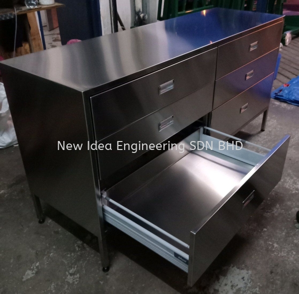 Sus 304, 100% pull out drawer with soft close  CABINET Penang, Malaysia, Bukit Mertajam Supplier, Suppliers, Supply, Supplies | New Idea Engineering Sdn Bhd