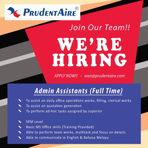 Job Vacancy @ Admin Assistant