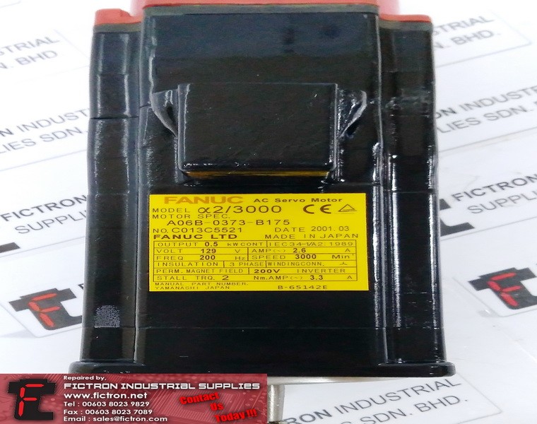 A06B-0373-B175 A06B0373B175 FANUC AC Servo Motor 500W 3000RPM REPAIR IN MALAYSIA 1-YEAR WARRANTY_resize