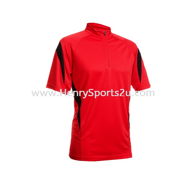 QD3005 Red Oren Sport Quick Dry Mock Neck Tshirt RED with BLACK(ZIPPER) Quick Dry Mock Neck T-Shirt (Zipper) QD30 Oren Sport  Mock Neck Zip T-Shirt - Microfiber / Quick Dry T-Shirt, Uniform, Cap & Apron Kuala Lumpur (KL), Malaysia, Selangor, Segambut Services, Supplier, Supply, Supplies | Henry Sports