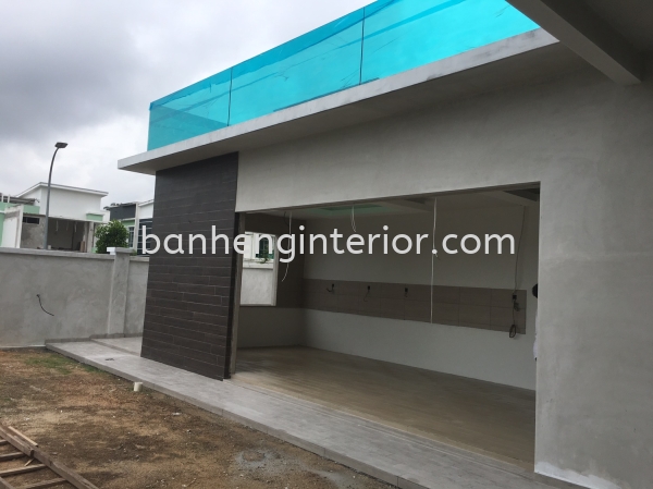 Kitchen Extension, Tiling Work, Ceiling Design, Balcony With Tempered Glass 3 Storey House  Work In Progress  Johor Bahru (JB), Johor, Skudai Service, Renovation, Construction | Ban Heng Interior Design Sdn Bhd