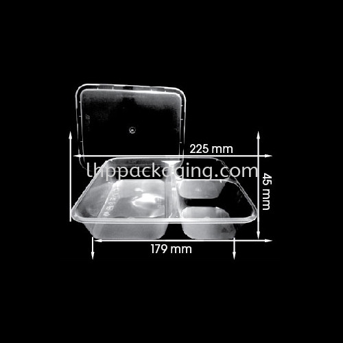 TC 1200 with LID Lunch Box 3 Compartment Vacuum Forming Malaysia, Johor Bahru (JB) Manufacturer, Suppliers, Supplies, Supplier, Supply | LHP PACKAGING SDN BHD