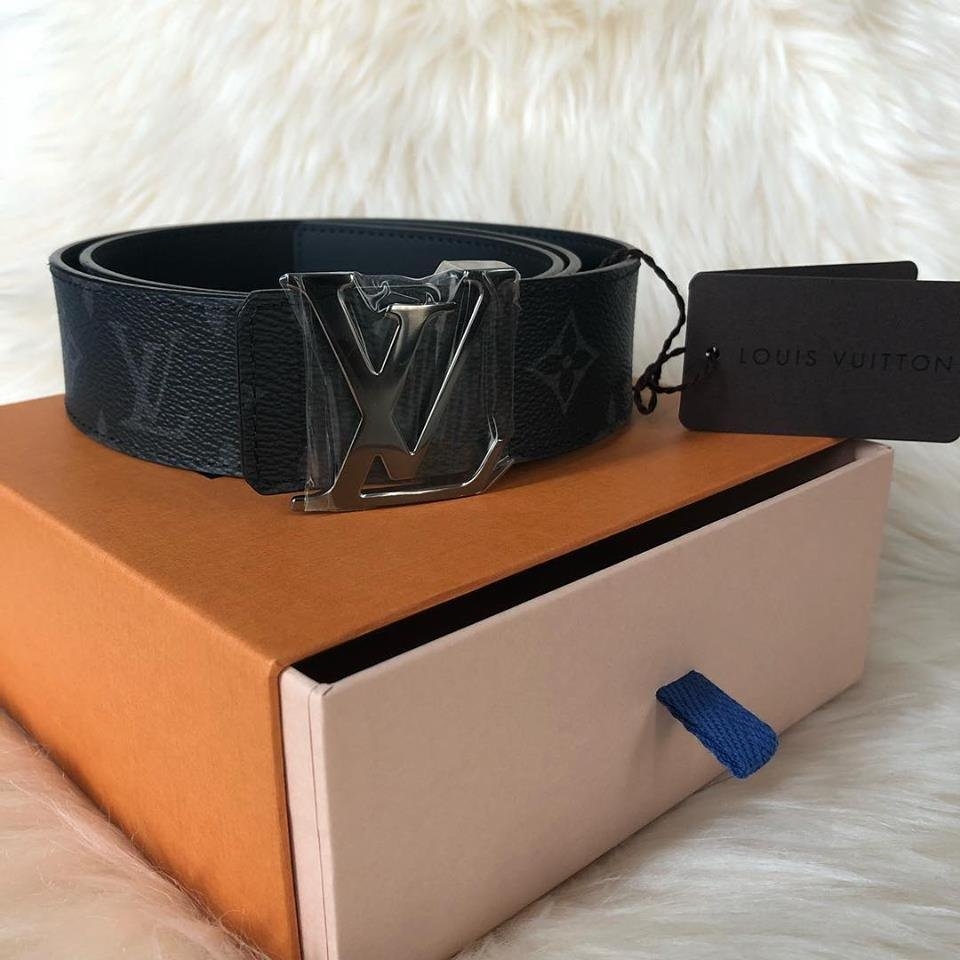 Brand New Louis Vuitton Monogram Eclipse Mens 40mm Reversible Belt