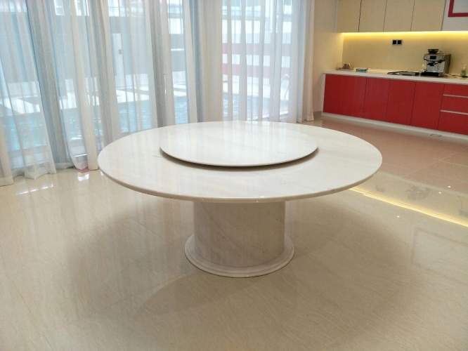 White Marble Dining Table - Sivec White Marble