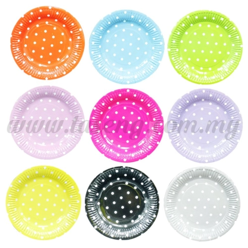 7inch Polka Dot Paper Plate 20pcs (P-P7-PD)