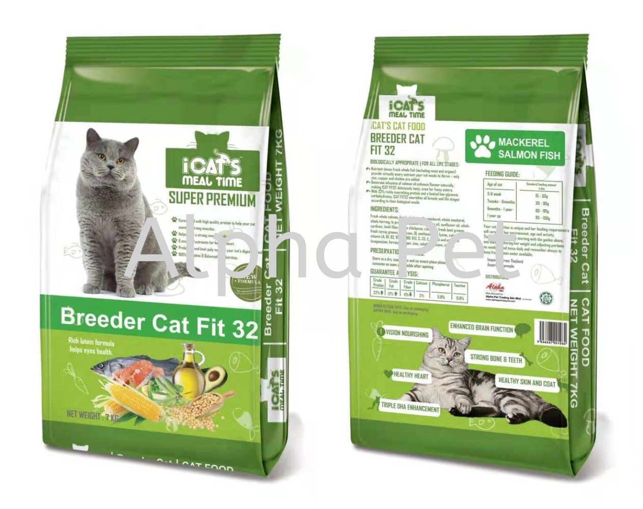 iCat's Meal Time Super Premium Cat Food - Breeder Cat Fit 32
