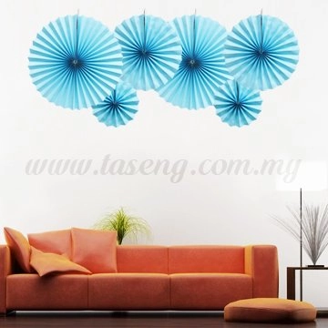 Paper Fan * Plain Baby Blue - 6pcs (PD-PF-80185)