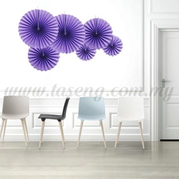 Paper Fan * Plain Lavender - 6pcs (PD-PF-80178)