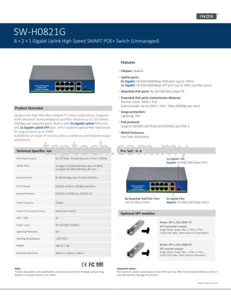  Gigabit POE Network Switch INOX CCTV Penang, Bukit Mertajam, Malaysia Supplier, Installation, Supply | TSP Technology Enterprise