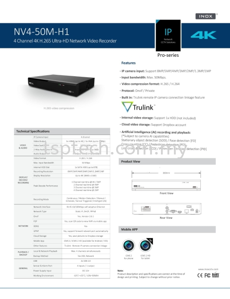  NVR Network Video Recorder INOX CCTV Penang, Bukit Mertajam, Malaysia Supplier, Installation, Supply | TSP Technology Enterprise