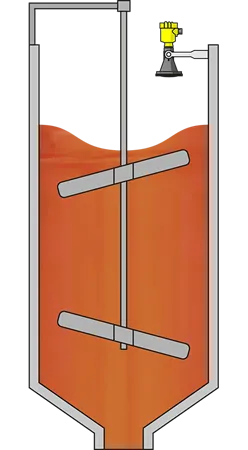 Level measurement in the alumina powder stirring tank