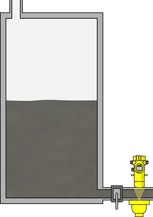 Density measurement in mud tanks