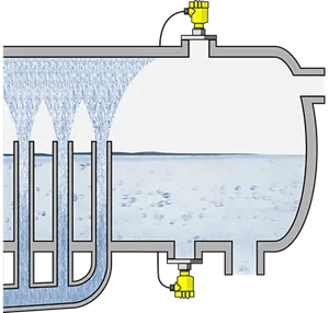 Level measurement in the deaerator