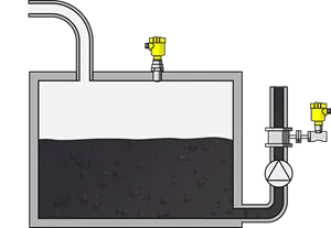 Level and flow measurement in the hydraulic oil station