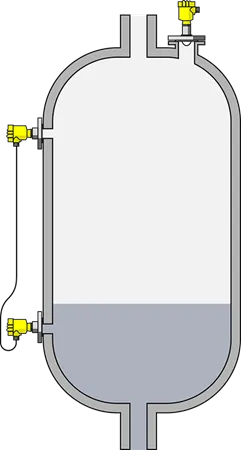 Level measurement in the compressor knockout drum