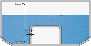 Pressure and level measurement in the ballast water tanks of heavy lifters (Flo-Flo ship)