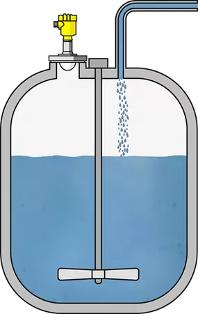 Level measurement in a stirring reactor