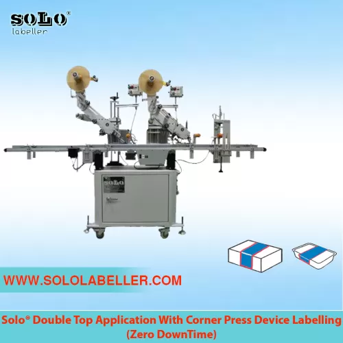 Double Top Applicator With Corner Press Device Labelling Machine (Customized Machine)