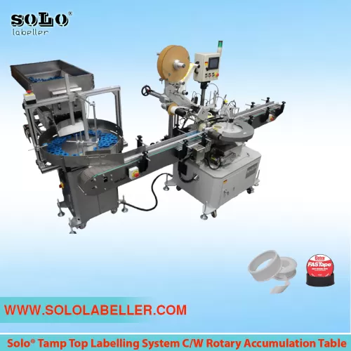 Top Tamp Labelling System C/W Rotary Accumulation Table (Customized Machine)