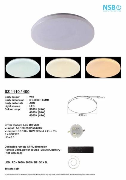 SZ 1110/400 Ceiling Light Johor Bahru (JB), Johor, Malaysia. Supplier, Suppliers, Supplies, Supply | HT Lighting Sdn Bhd