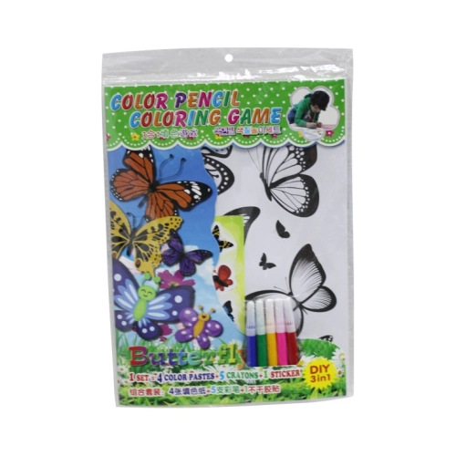 Colour Pencil Colouring Game - Butterfly (T29-DB-024)