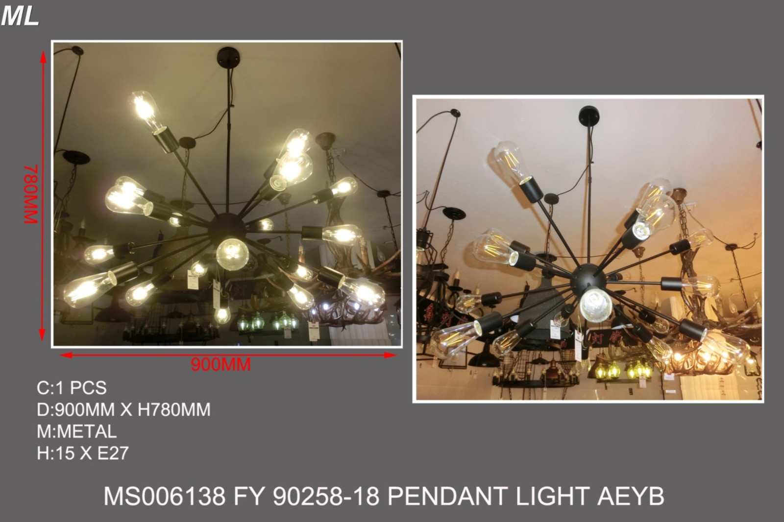 Ms006138 Fy 90258 18 Pendant Light Aeyb Pendant Light Close To Ceiling Light Johor Bahru Jb