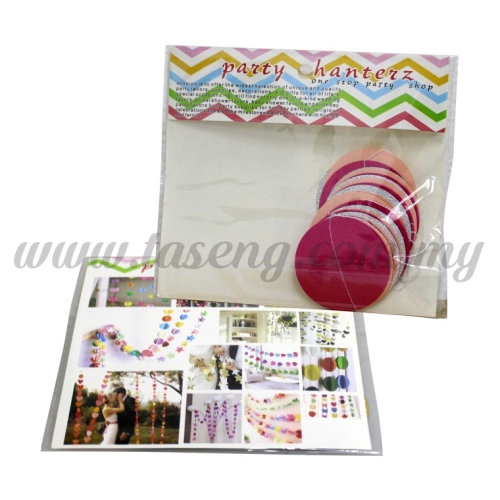 Paper Party Bell Round *Silver & Pink (PD-BEL3-SP)