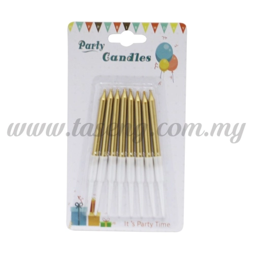 Gold Colour Candle 8pcs (CDL-JQ08)