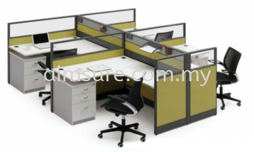 4 gang L shape workstation