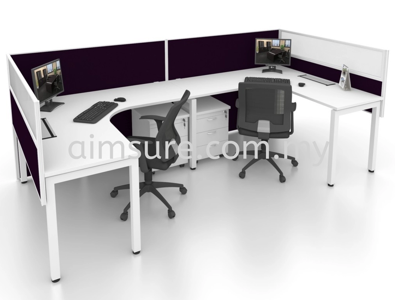 2 cluster L shape workstation AIM2DSU