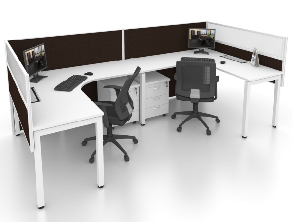 L shape workstation with U leg and hanging partition AIM Desking System Office Workstation Malaysia, Selangor, Kuala Lumpur (KL), Seri Kembangan Supplier, Suppliers, Supply, Supplies | Aimsure Sdn Bhd