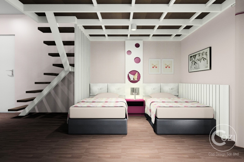 Mezzanine With Industrial Design Style Bedroom Interior