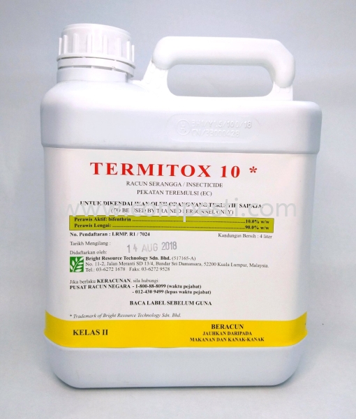 Termitox 10 Bifenthrin Active Ingredients Selangor, Malaysia, Kuala Lumpur (KL), Puchong Supplier, Suppliers, Supply, Supplies | COMPESTI SDN BHD