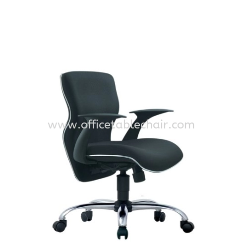 REGIS(A) EXECUTIVE LOW BACK FABRIC CHAIR C/W CHROME TRIMMING LINE 