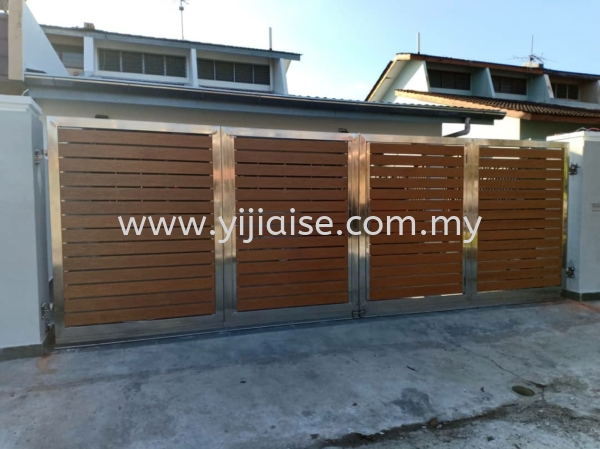 FOLDING GATE Folding Gate Main Gate Stainless Steel Works Johor Bahru (JB), Gelang Patah, Malaysia, Taman Pelangi Service, Contractor | Yijia Iron Steel Engineering Sdn Bhd