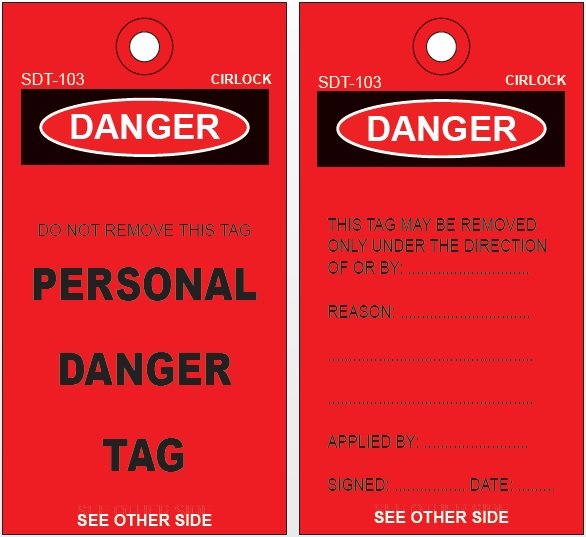 Cirlock Personal Danger Tags - Can be ripped