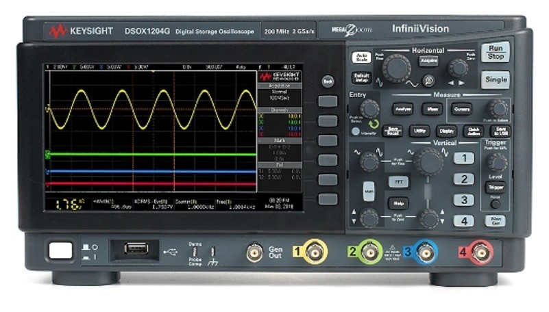 DSOX1204G Oscilloscope: 70/100/200 MHz, 4 Analog Channels