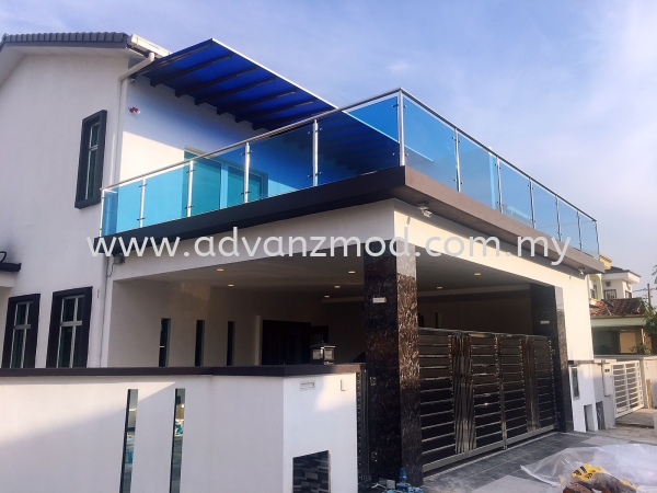 Stainless Steel Balcony Railing With 12mm Tempered Blue Glass  Stainless Steel Glass Railing Selangor, Malaysia, Kuala Lumpur (KL), Puchong Supplier, Supply, Supplies, Retailer | Advanz Mod Trading