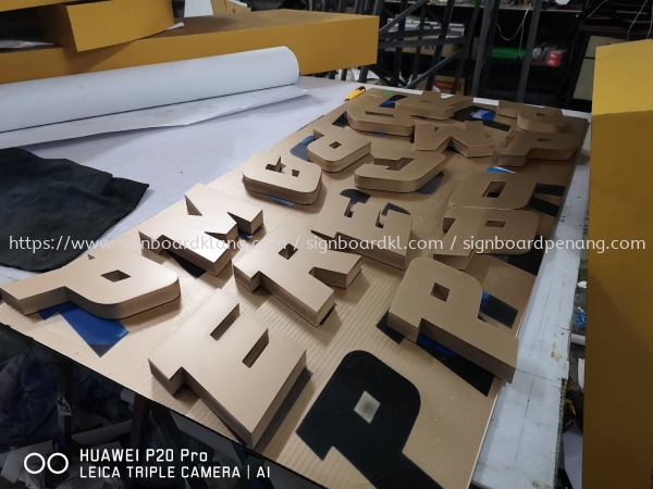 PM Copper Rose Gold PVC 3D lettering Signage at Meru Klamg PVC BOARD 3D LETTERING Kuala Lumpur (KL), Malaysia Supplies, Manufacturer, Design | Great Sign Advertising (M) Sdn Bhd