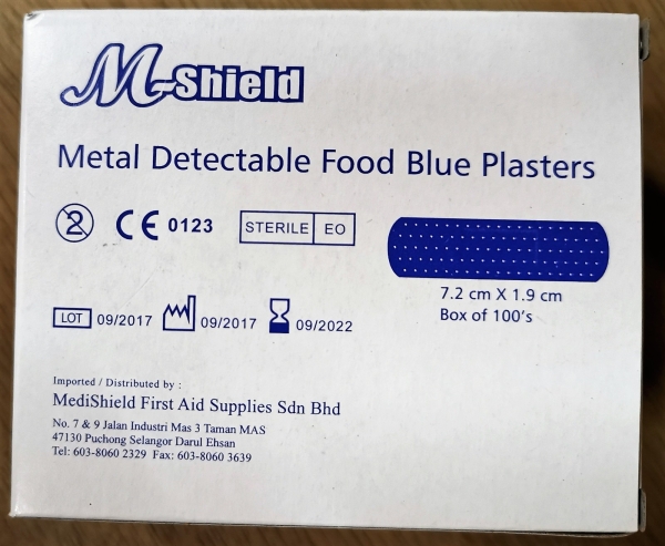 Metal Detectable Food Blue Plaster Plaster First Aid Replenishment Malaysia, Selangor, Kuala Lumpur (KL), Puchong Manufacturer, Supplier, Supply, Supplies | MediShield First Aid Supplies Sdn Bhd