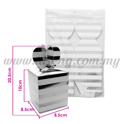 Gift Box Stripe - Silver 1pack *6pcs (BX-GBS-SI)